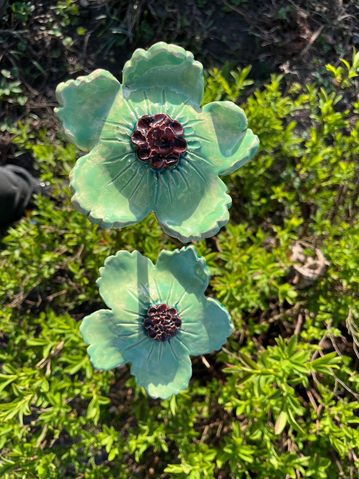 Groene bloem, set van 2.